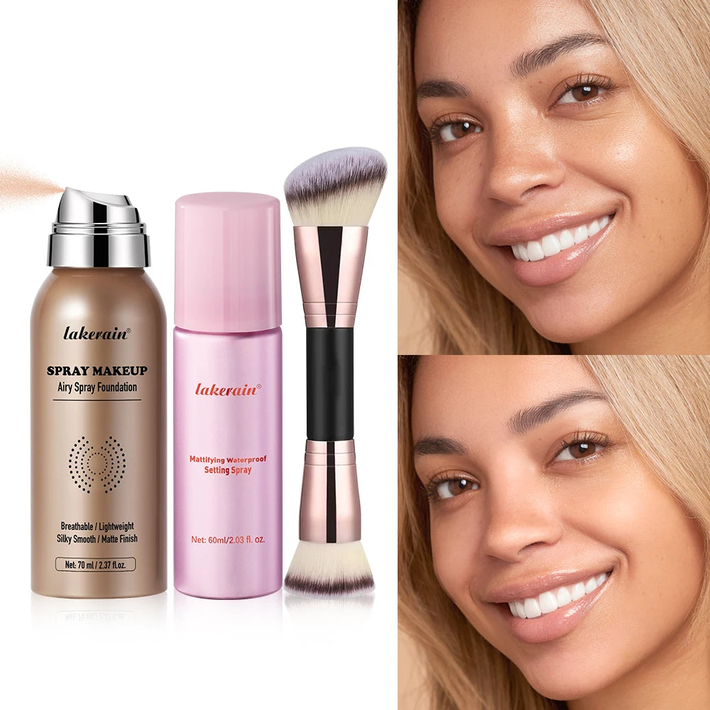 Airbrush Foundation Spray Set – Matte, Waterproof, Long-Lasting Foundation Spray Set Oasis Select set3