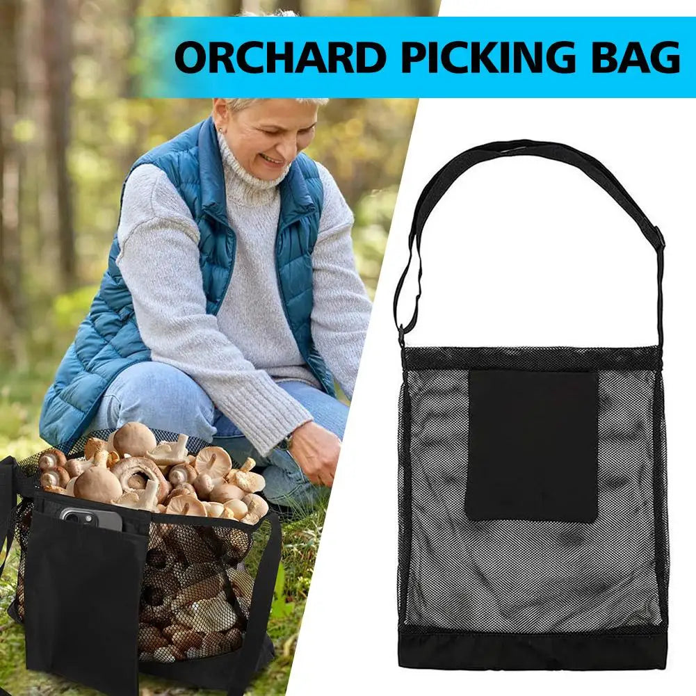 Breathable Mesh Foraging Bag – Adjustable Harvest Shoulder Tote