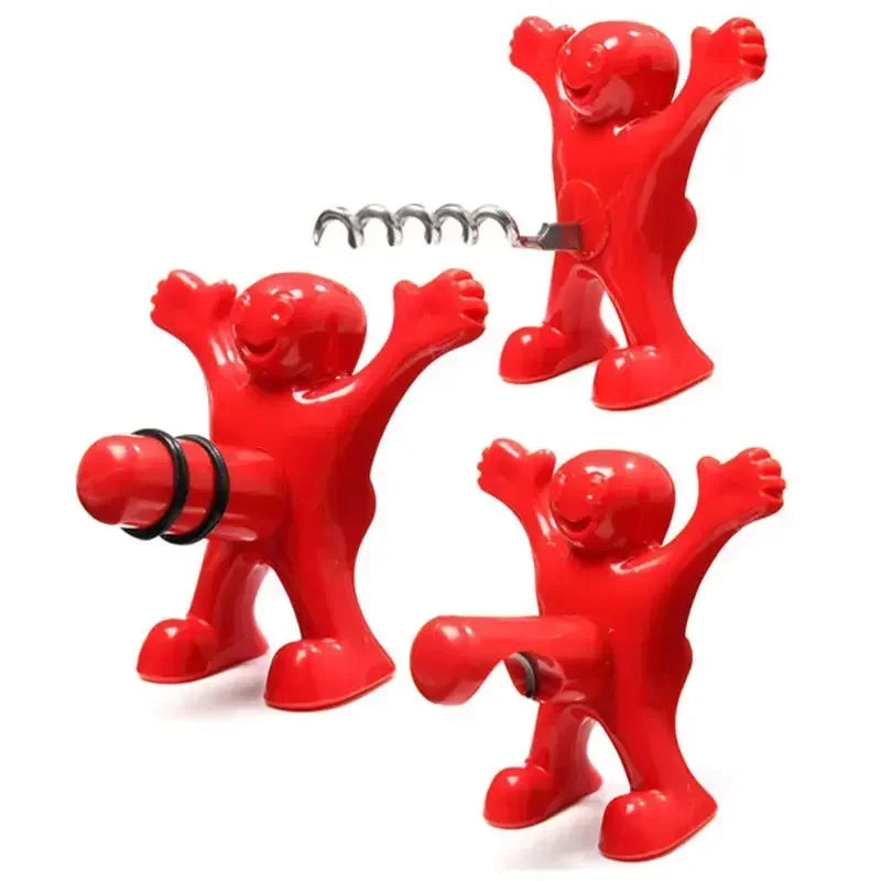 Red Villain Wine Tool Spoof Open Beer Little Red Man Wine Cork Opener Valentine's Day Christmas Housewarming Gift Oasis Select