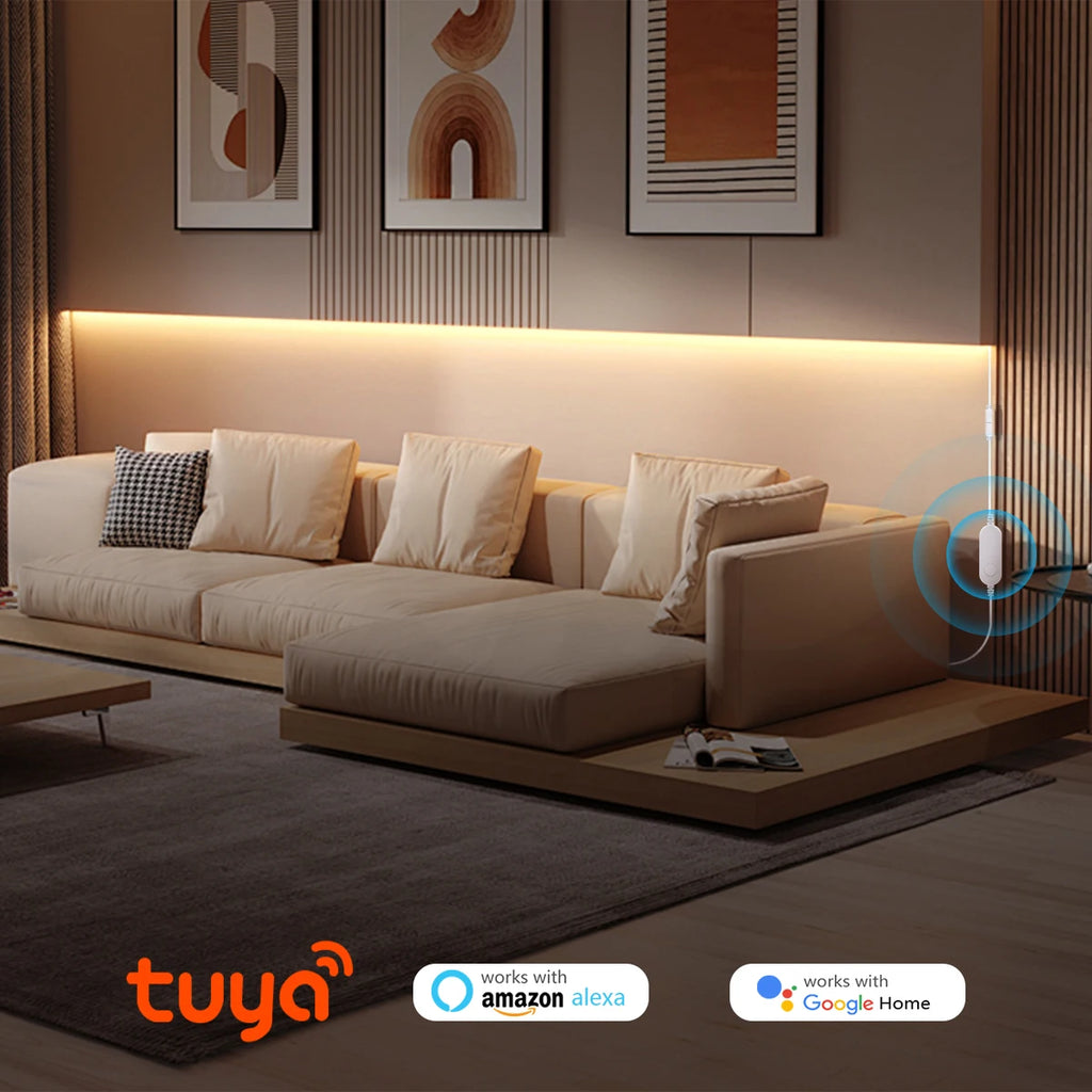 Tuya WiFi USB 5V Neon LED Strip Waterproof Dimmable Warm/White LED Strip Lights 1m/2m/3m for Alexa Google Home Assistant Oasis Select
