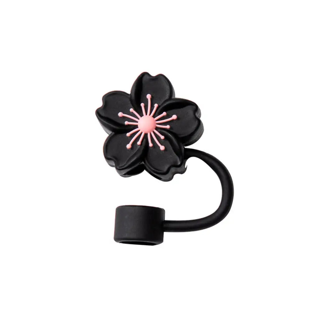 10mm/0.4in Flower Shape Straw Cover Compatible with Stanley 30&40 Oz Tumbler Soft Silicone Flower Straw Cover Straw Lid Oasis Select A