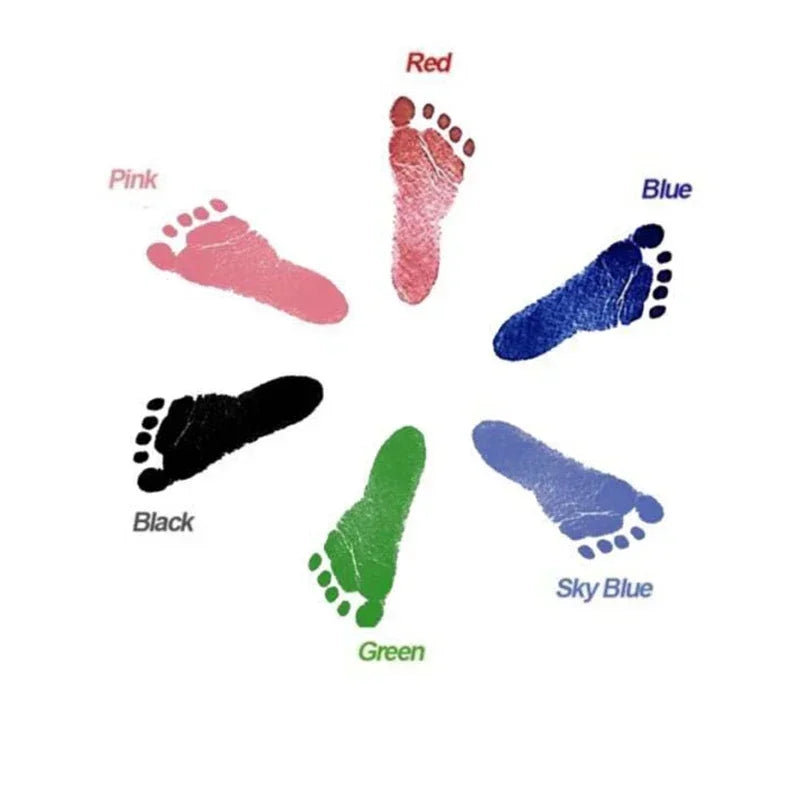Newborn Baby DIY Hand And Footprint Kit Ink Pads Photo Frame Handprint Toddlers Souvenir Accessories Safe Clean Baby Shower Gift Oasis Select