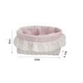 Polka Dot Ruffled Storage Foldable Quilting Cotton Cloth Storage Basket Oval Lace Storage Box Pink Dots Desktop Storage Basket Oasis Select white