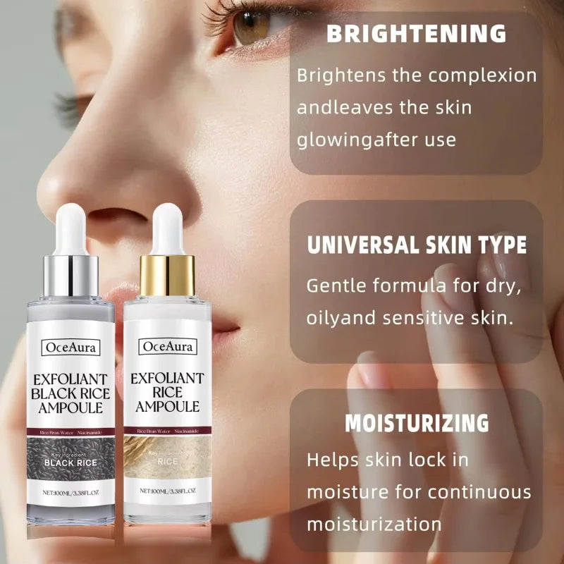 Black & White Rice Exfoliating Brightening Serum – Hyaluronic Acid Brightening Face Serum Oasis Select