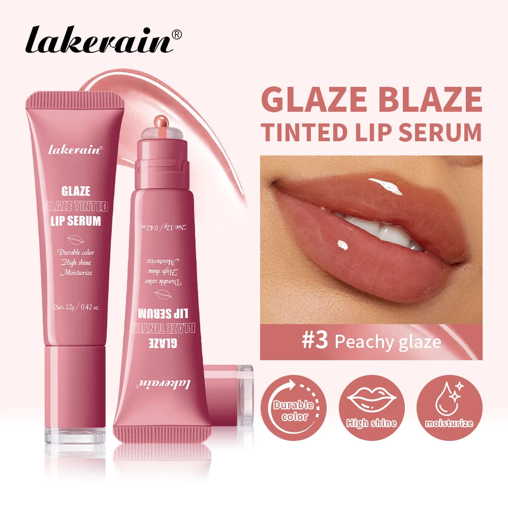 Lakerain Glaze Blaze Tinted Lip Serum Long-Lasting Hydration Durable Color Smooth Lip Surface Lip Repairing Lipstick Cosmetics Oasis Select