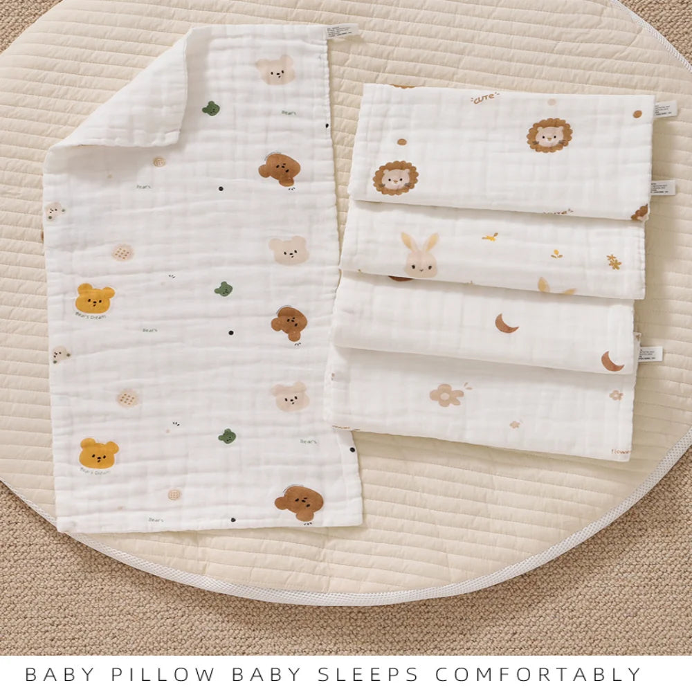 Baby Cotton Muslin Towel Bib Newborn Ultra-Soft Cotton Square Towel Baby-Specific Face Wash Towel Gauze Towel for Children Oasis Select