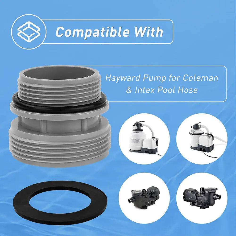 4 Pack Pool Pump Connector with Clamp Washer Pools Filter Pump Connector Pool Filter Pump Hose Adapter for Above Ground Pools Oasis Select