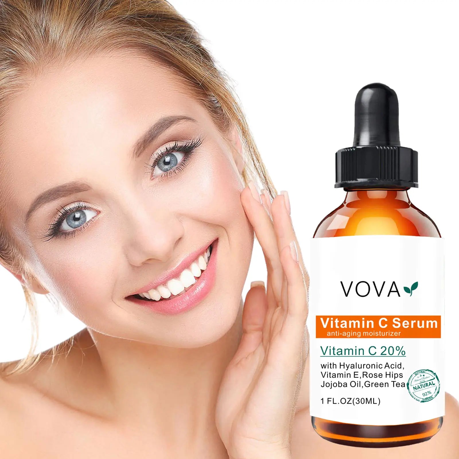 20% Vitamin C Liquid Serum Anti-aging Whitening VC Hyaluronic Acid Face Serum Brighting Moisturising Fade Fine Lines Skin Care Oasis Select