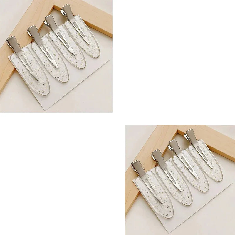 4pcs No Bend Seamless Hair Clips Side Bangs Fix Fringe Barrette Makeup Washing Face Accessories Women Girls Styling Hair Pins Oasis Select transparent 8pcs
