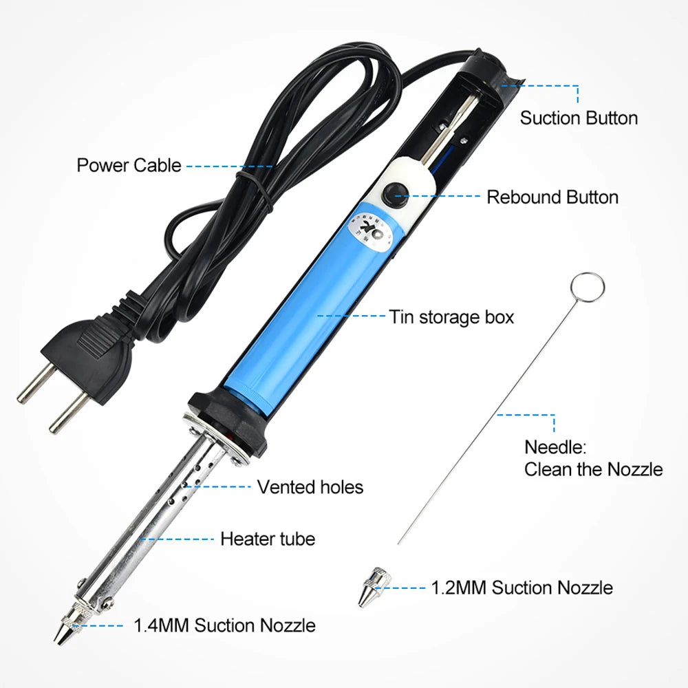 AC 110V/220V Electric Desoldering Machine Pen Soldering Iron 30W PCB Solder Suction Vacuum Pump Welding Tools Oasis Select