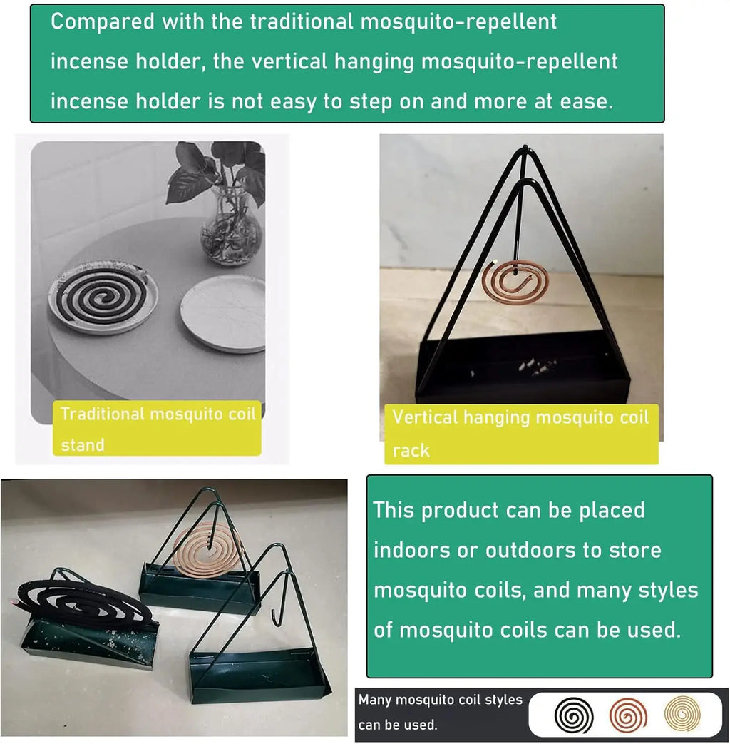1/2PCS Portable Mosquito Coil Holder Metal Incense Burner With Fireproof Ash Tray Outdoor Camping Patio Balcony Summer Oasis Select