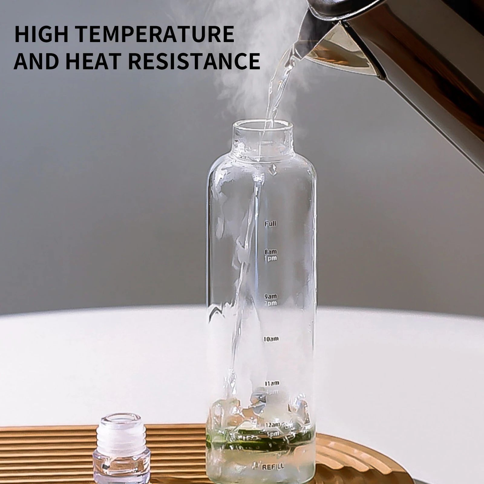 Newest Transparent With Time Scale Water Bottle Couple Plastic Portable Water Container Leakproof Drop-Resistant Plastic Cup Oasis Select