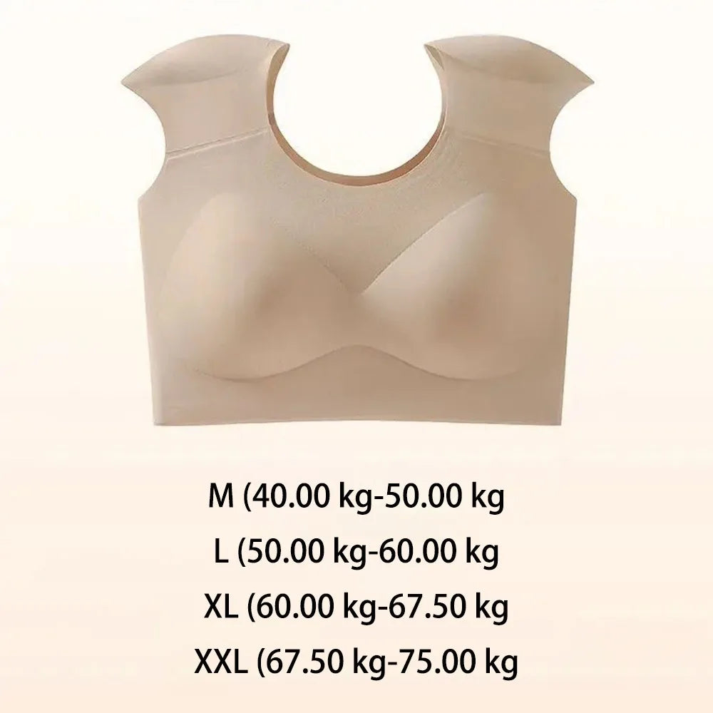 Traceless Right-angle Shoulder Bra Breathable Tops Reduces Accessory Breast Size Straight Shoulder Vest Oasis Select Nude M