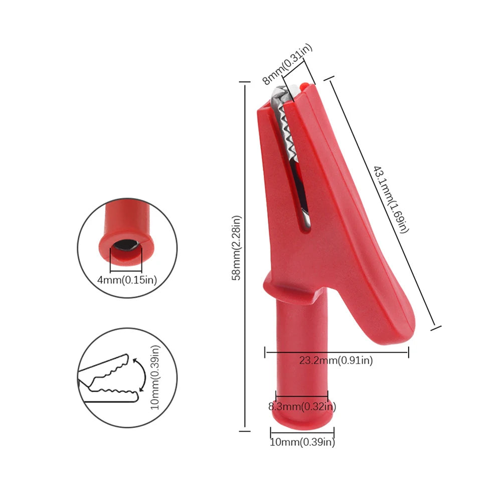 1Pair Alligator Clip Copper Crocodile Clips 1000V/20A 4mm Banana Socket Test Clip For Multimeter Pen Test Lead Cable Oasis Select