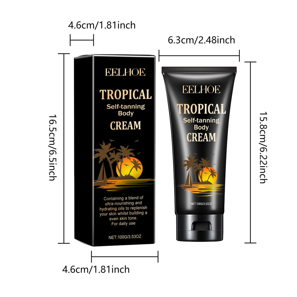 Body Self-Tanning Cream Self Tanner Quick Tanning Accelerator Body Natural Bronzer Dark Wheat Color Moisturizing Fake Tan Cream Oasis Select