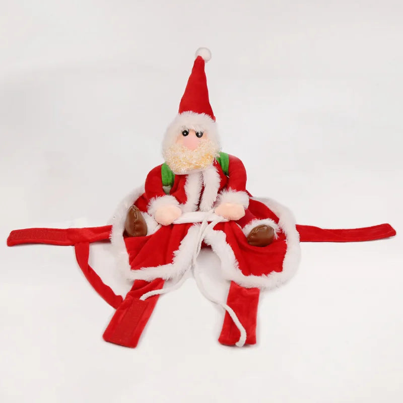 New Santa Claus Riding Suit Pet Christmas Dog and Cat Clothing Dog Clothes for Small Dogs Oasis Select