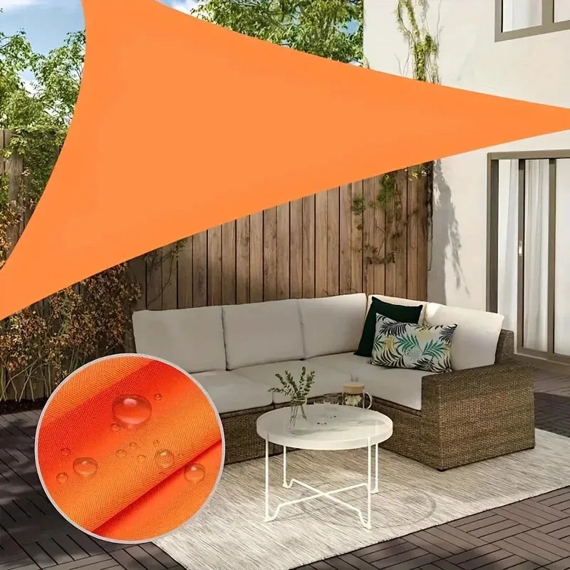 Heavy-duty Triangular Outdoor Sunshade, 3x3x3 Meters, Made of High-quality Breathable Fabric, with A Shading Rate of 91-100%. Oasis Select Orange