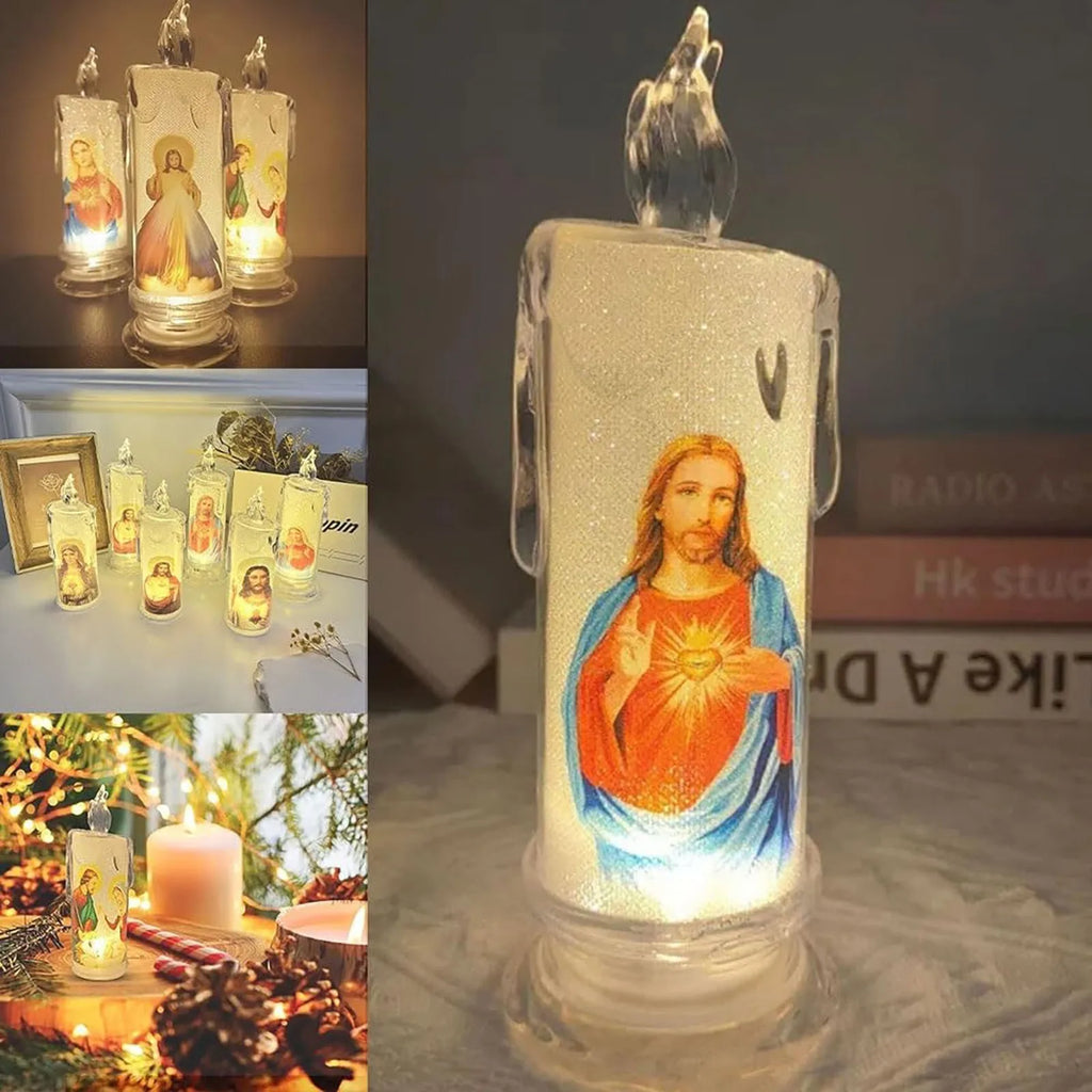 LED Flameless Devotional Prayer Candle – Religious Decor Flameless LED Candle Oasis Select