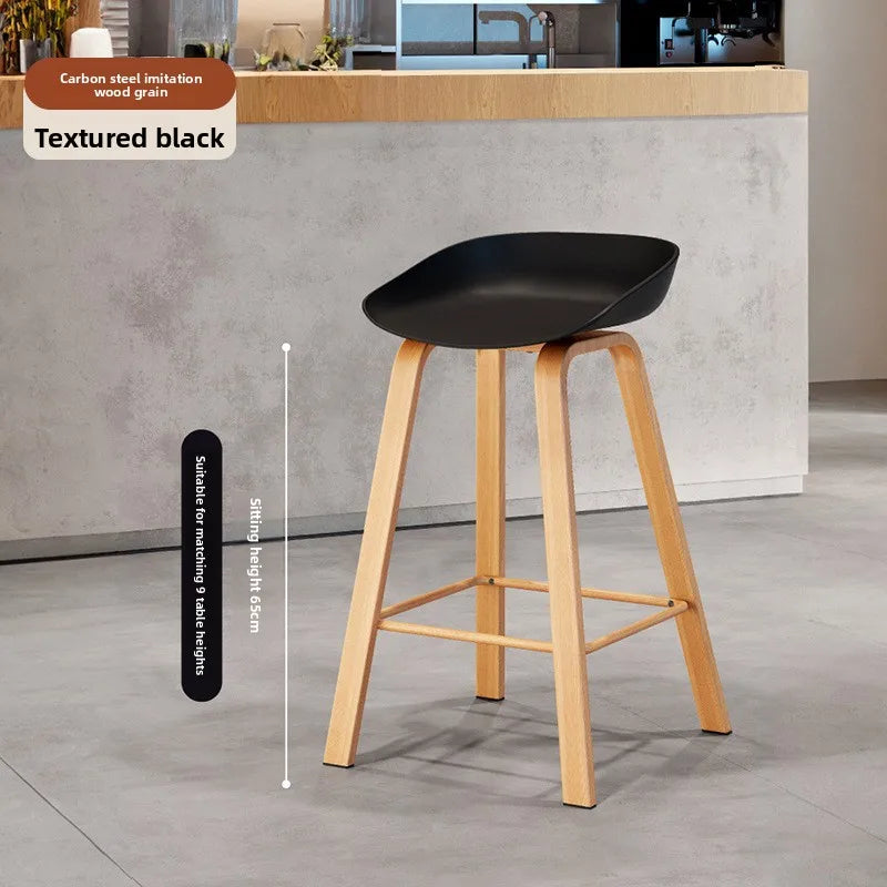 Nordic Bar Chair Modern Simple Bar Chair Wrought Iron Fashion Creative Restaurant High Stool Household Stool Front Desk Chair Oasis Select Black 65 2 pieces 1