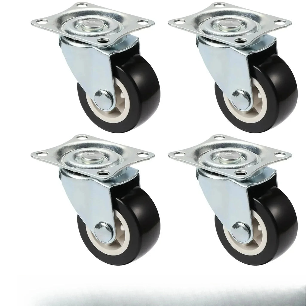 Set Of 4 1"/2" PVC Furniture Casters Wear Resistant Mute Universal Heavy Trolley Wheels 360 Degrees Swivel Castor Oasis Select 4PCS Swivel 1inch