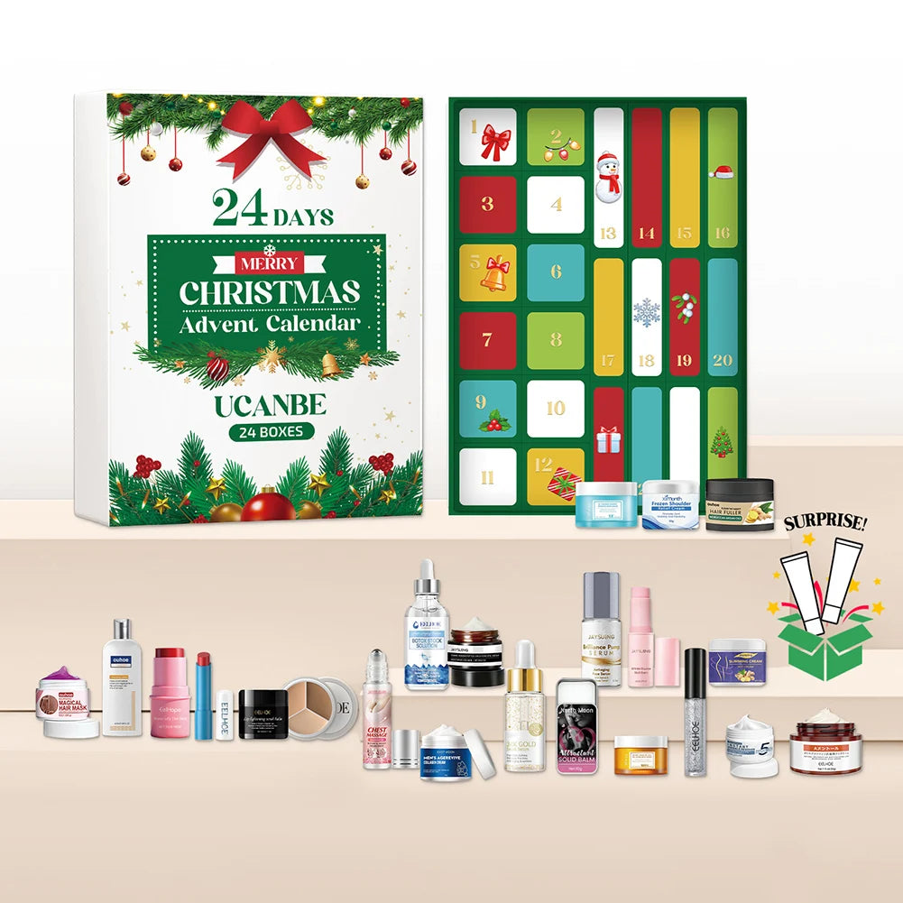 24-Day Beauty Advent Calendar – Skincare & Makeup Gift Set