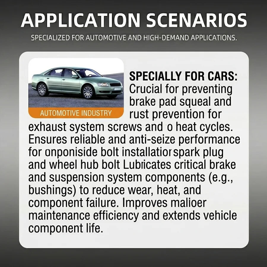 MIRAVEXL High Temp Metal Anti-Seize Paste Car Brake Spark Plug Thread Compound Prevent Galling Protect Auto Parts Oasis Select