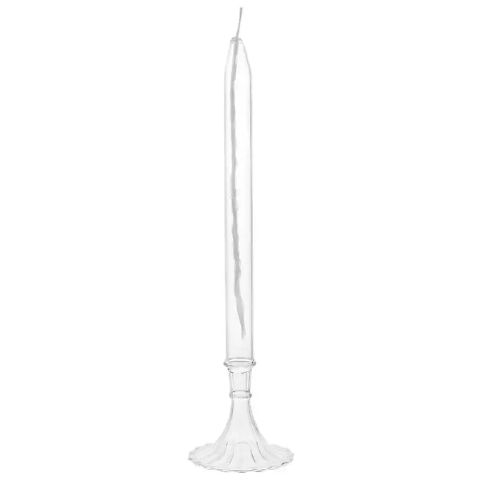 Transparent Glass Candle Holder Smokeless Glass Oil Lamp Candlestick Wedding Decoration Romantic Candlelight Dinner Ornaments Oasis Select L