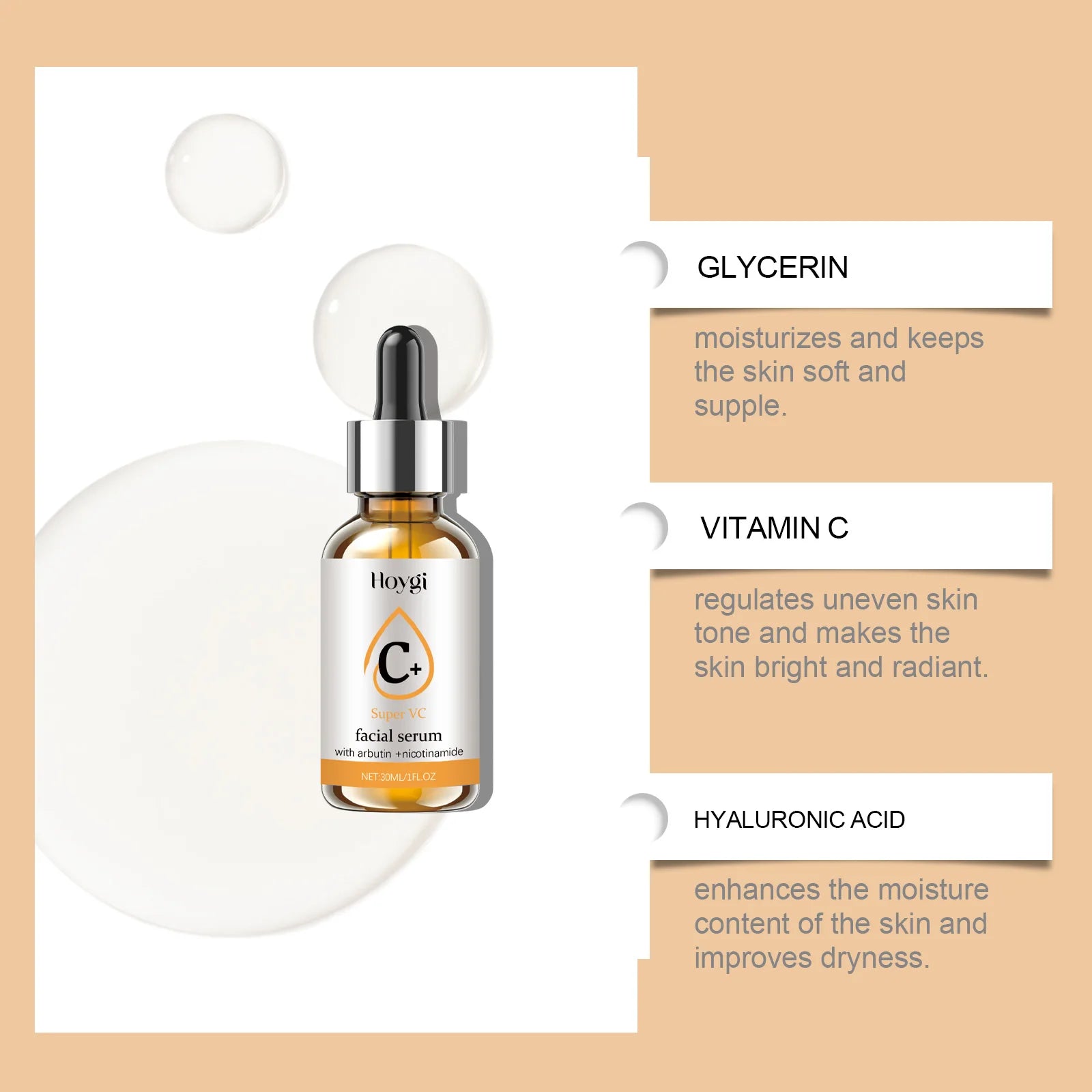 Hoygi Vitamin C Facial Essence – Hydrate, Brighten & Refine Pores