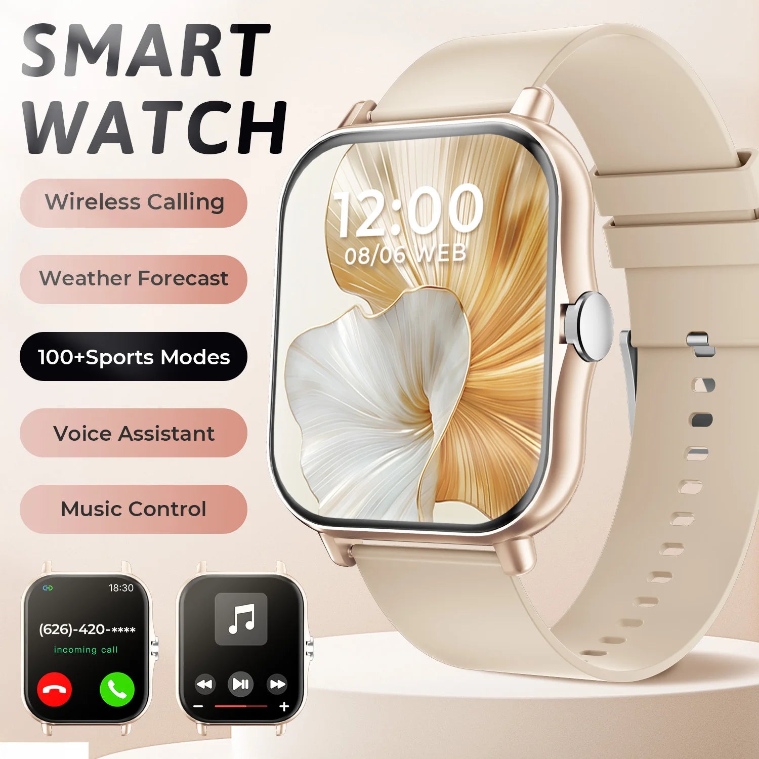SIMSONLAB Smartwatch – Bluetooth Call & Fitness Tracker Watch