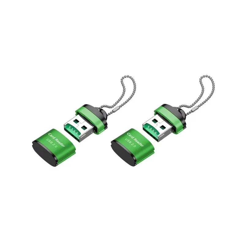 1/2/3pcs Mini High Speed USB 2.0 Card Reader SD Memory Card Adapter For PC Computer Laptop Notebook Car Micro SD Card Reader Oasis Select 2pcs Green