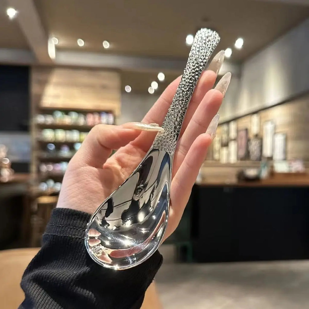 2pcs Stainless Steel Spoon Set- Large Capacity, Mirror Polished Cutlery, Suitable for Desserts, Fruits, and Home Kitchen Use Oasis Select