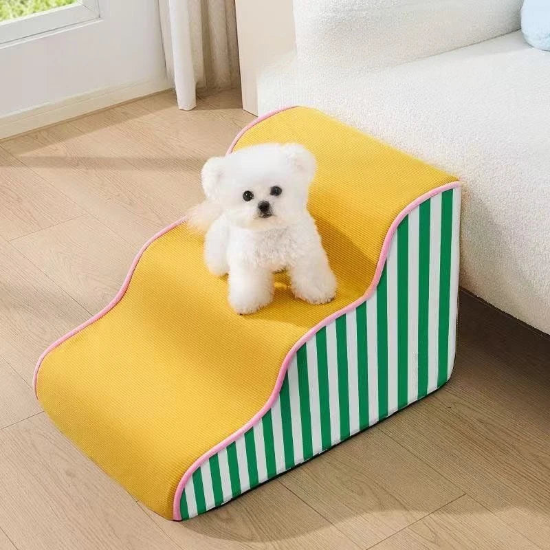 Ladder Dogs Pets Stripe Puppys Stairs Beside Sofa Bed Ramp Dog Supplies Protecting Pets Joint Slope Stairs for Elderly Dog Gifts Oasis Select