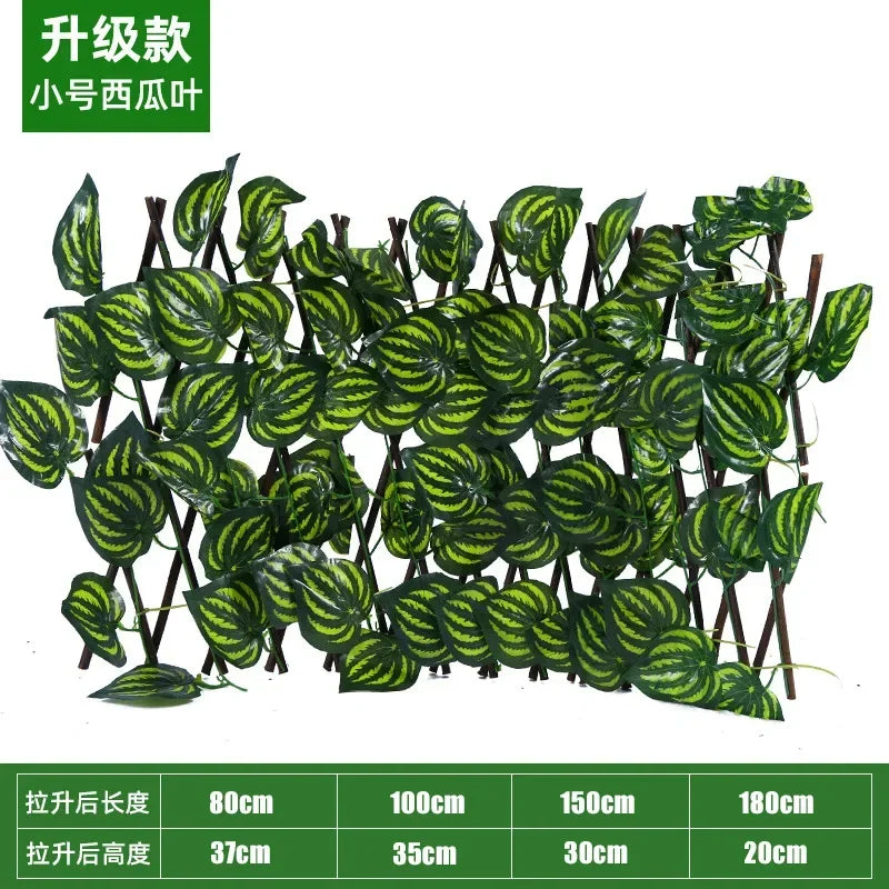 Artificial Garden Retractable Fence, Expandable Faux Green Leaf Screen Panels, Rattan Outdoor Hedge Vines, Climbing Frame Decor Oasis Select DXG 40CM