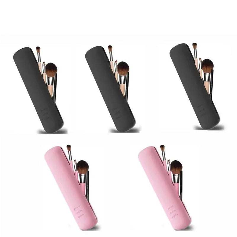 1/5pcs Silicone Brow Pencil Case Makeup Brush Eyeshadow Brush Storage Set Dust-Proof Simple Portable Travel Bag Specific Oasis Select 02-04-5pcs