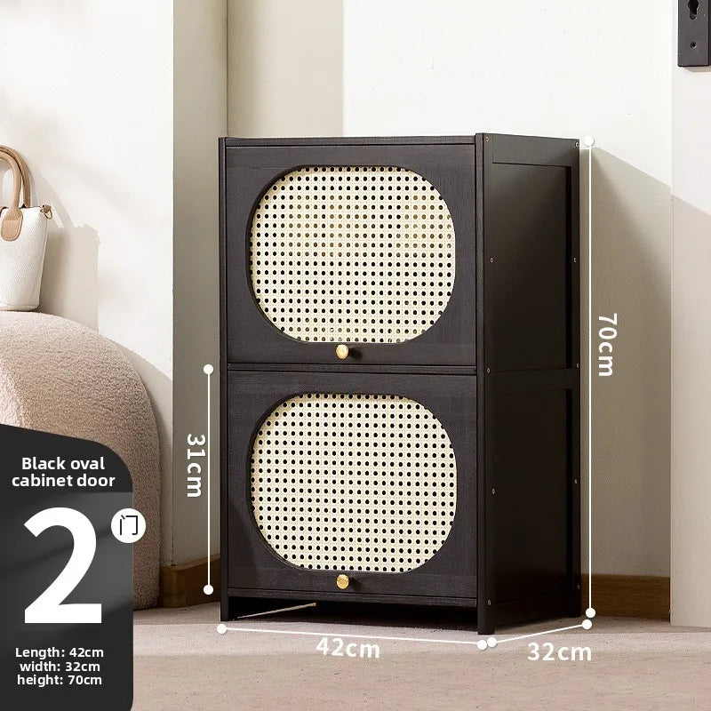 Household entrance shoe cabinet large capacity simple narrow multi-layer vertical small shoe cabinet corridor Oasis Select Black-5 floors