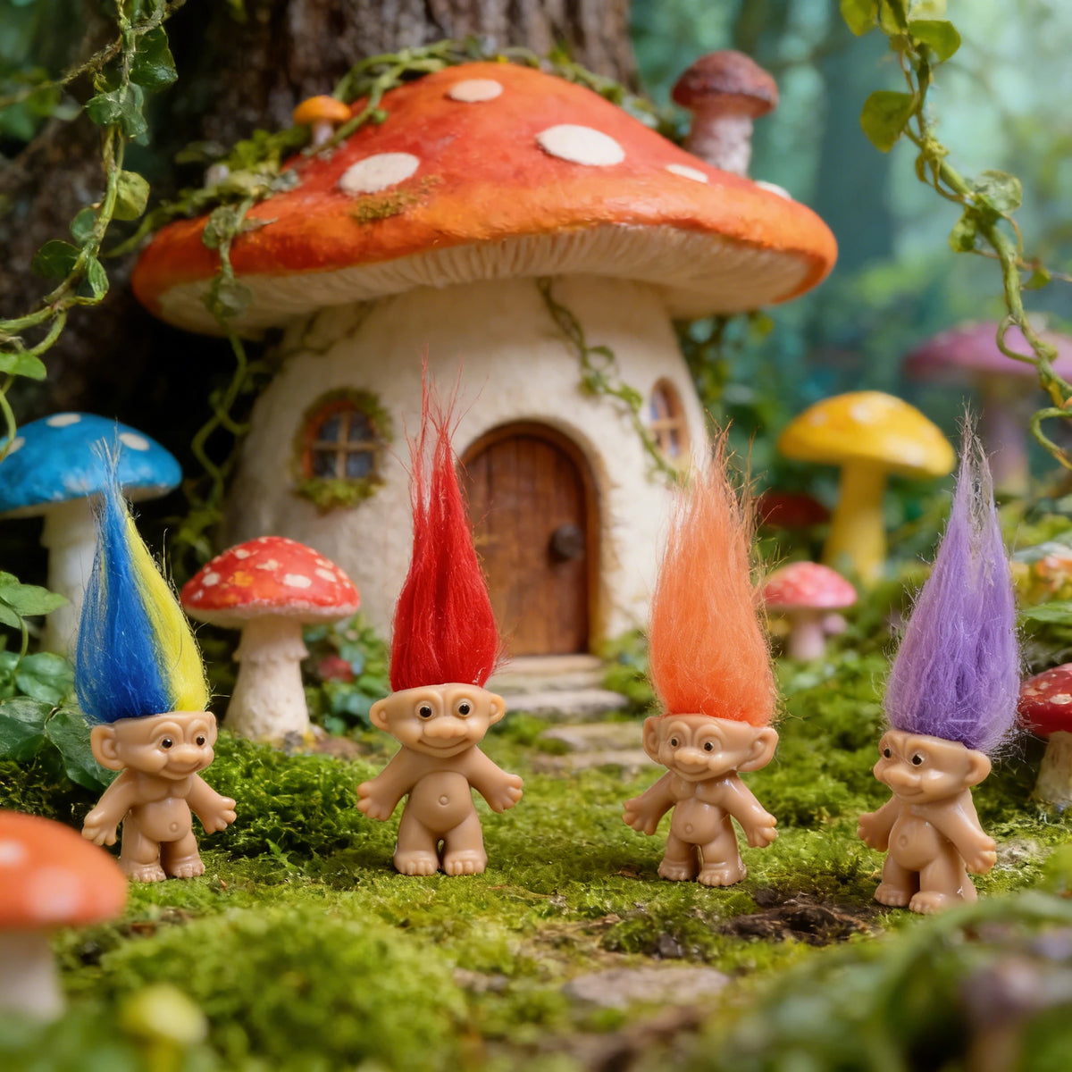 5/10Pcs Mini Troll Dolls Anime Action Figure Colorful Hair Family Members Models Collection Kid Toy for Home Decoration Gift Oasis Select