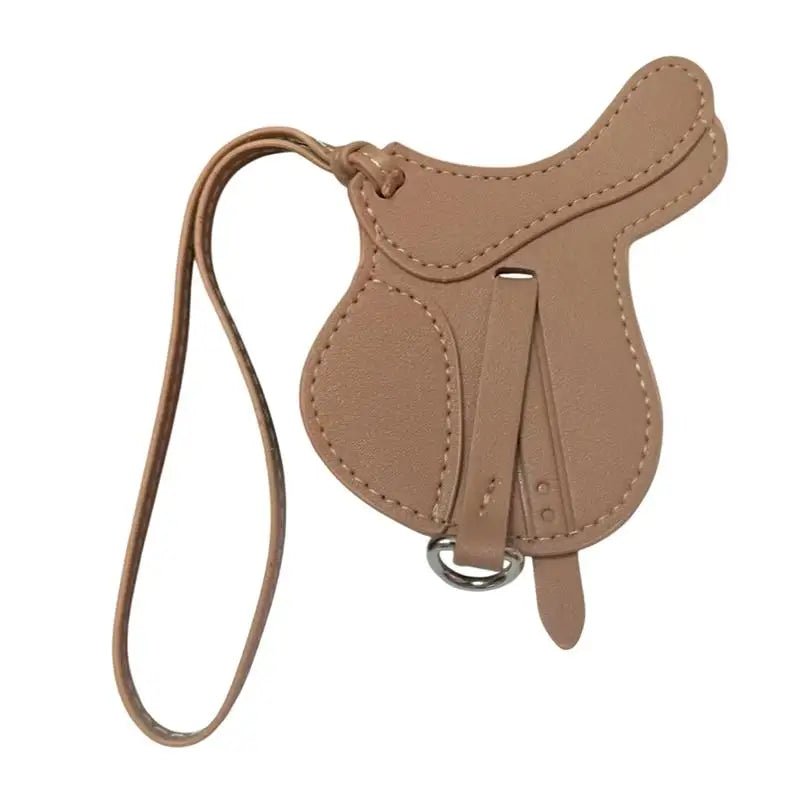 Equestrian Elegance Crafted Bag Charm - Statement Piece Made With Premium Thick PU Leather, Palmsize Oasis Select Apricot