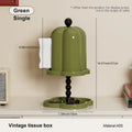 Tissue Holder Vintage Tissue Paper Box Holder, Household Tissue Cover Box with Underside Trinket Tray Coffee Table Roll Paper Oasis Select green