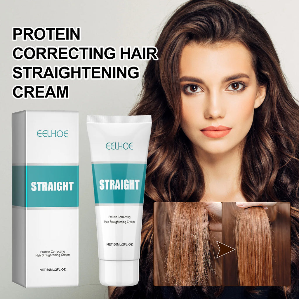 Protein Correcting Hair Straightening Cream Keratin Smoothing Hair Treatment Nourishing Repair Soften Curly Hair Conditioner Set Oasis Select