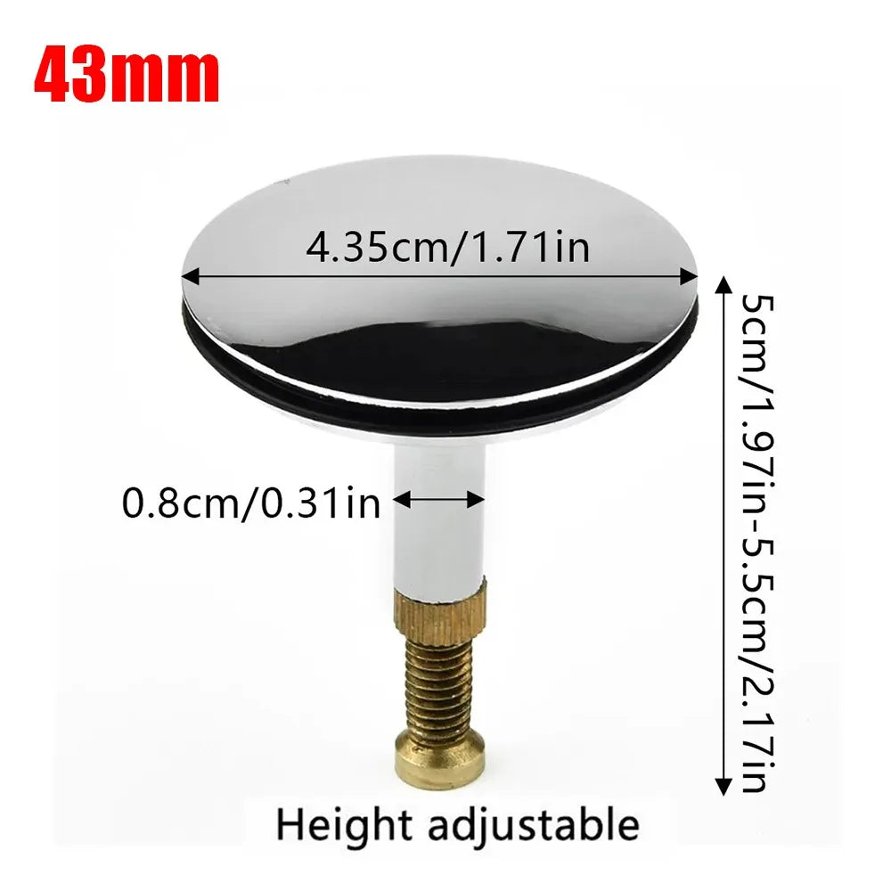 1Pcs Durable Pop Up Waste Stopper Bathtub Plug Only Flat Seal Brass Bath Stopper 43mm Adjustable Bathroom Tub Drain Filter Oasis Select WHITE