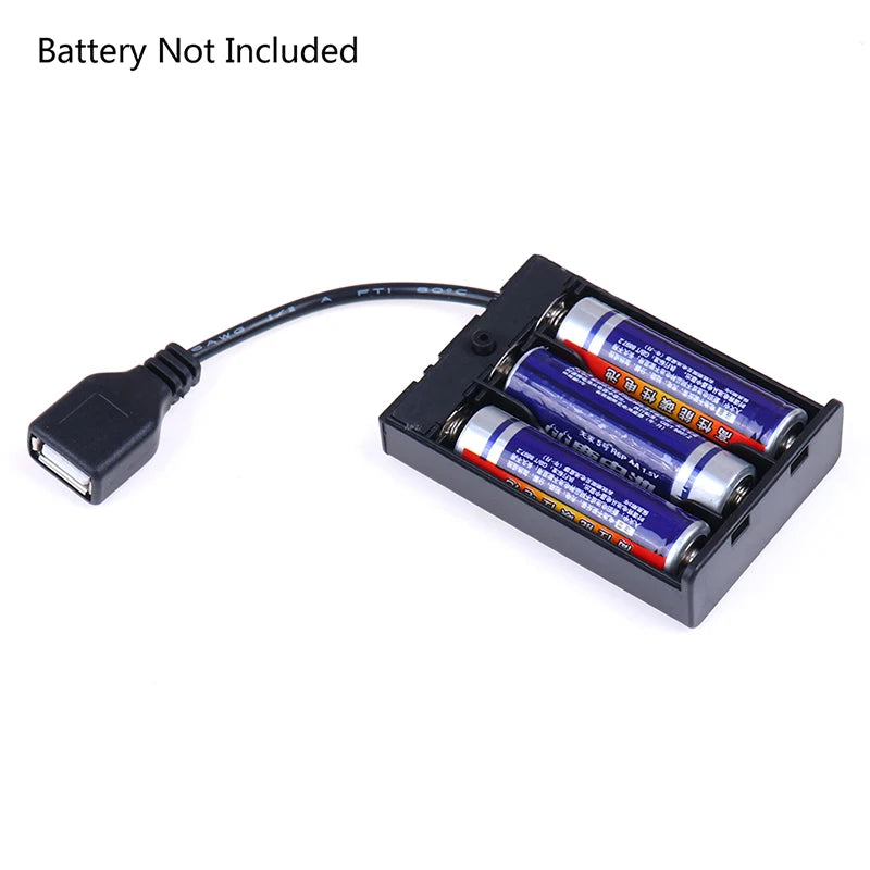 DC4.5V Portable Mini AA Battery Holder Storage Box Case USB Power Supply Battery Box For 5050 3528 2835 LED Strip Light Oasis Select Onesize