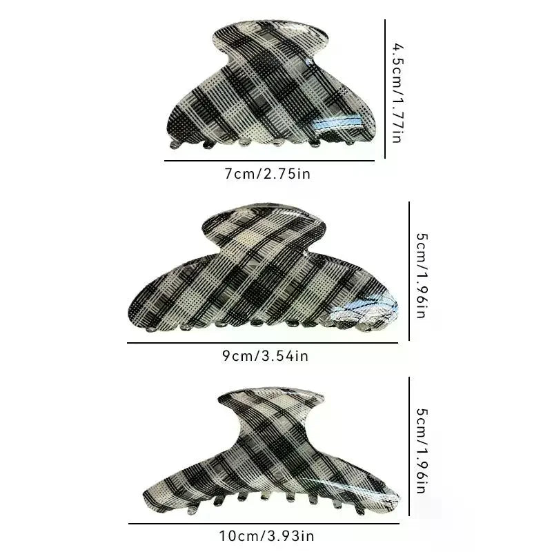Classic Plaid Hair Claw Clip Non-Slip Strong Hold Hair Grip For Women Girls Daily Party Hairstyle Accessories Oasis Select