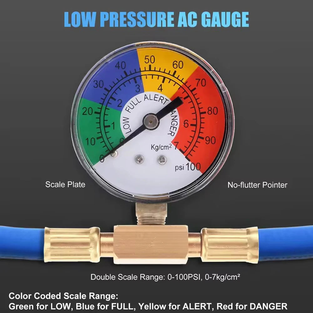 R134A Refrigerant Charge Hose Kit with Pressure Gauge