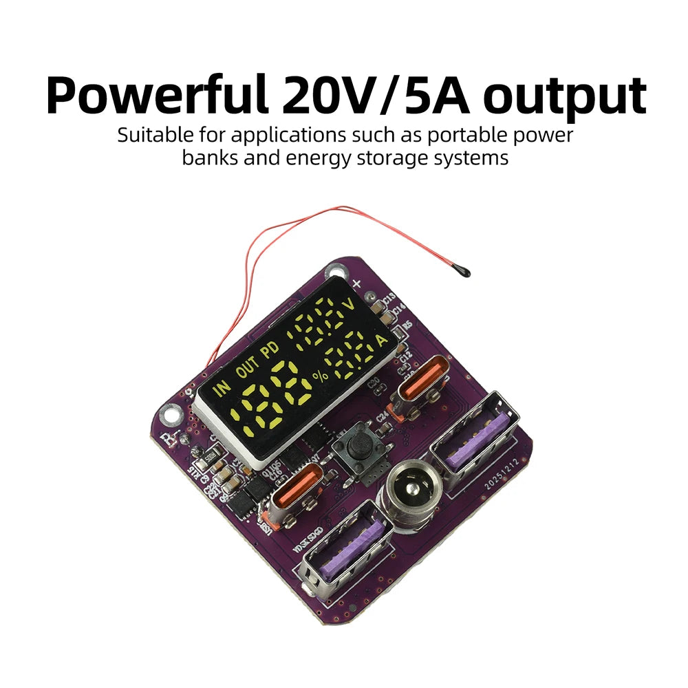 4S PD 100W Bidirectional Fast Charging Module 20V 5A High Power Output DC Port Charge Discharge All-in-One for Power Bank DIY Oasis Select