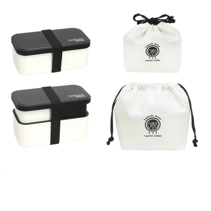 Japanese Stackable Bento Box with Cutlery | Microwave Safe