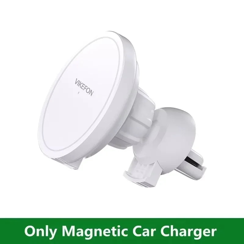 Car Vent Magnetic Phone Holder Wireless Fast Charging Bracket 360 Degree Adjustable Universal for All Smartphones Oasis Select No Cable White