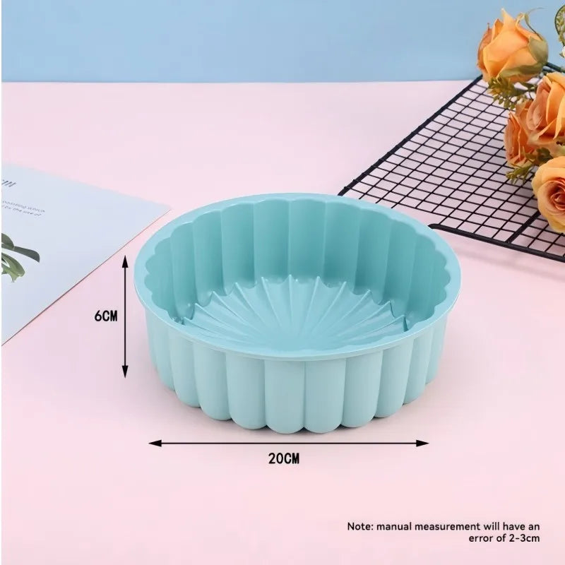 1PC Silicone Cake Pan Multi-Functional Round High Temperature Resistant DIY Baking Mold Oasis Select