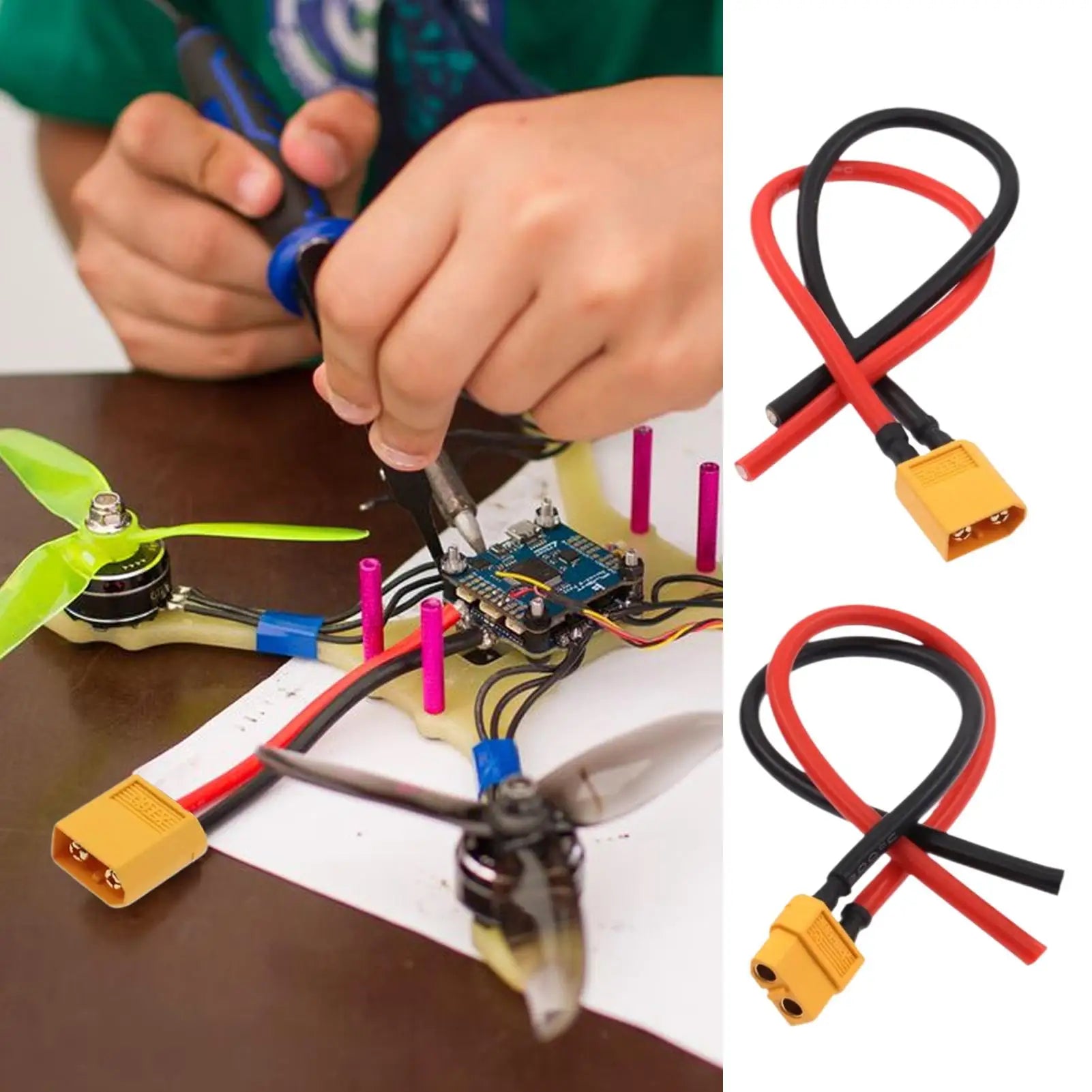Xt60 Cable Xt60 Female to Male Connector Male and Female Adapter Wire Parts Accessories Portable for Rc Battery Drone Car Rv Oasis Select