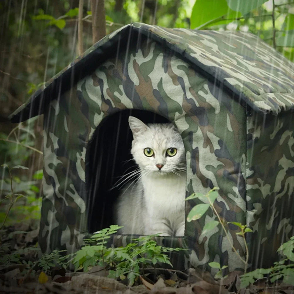 Collapsible Outdoor Cat House Pet Shelter Outdoor Waterproof Cold Windproof Scratch-Resistant Winter Tent Dog Nest Warm House Oasis Select S
