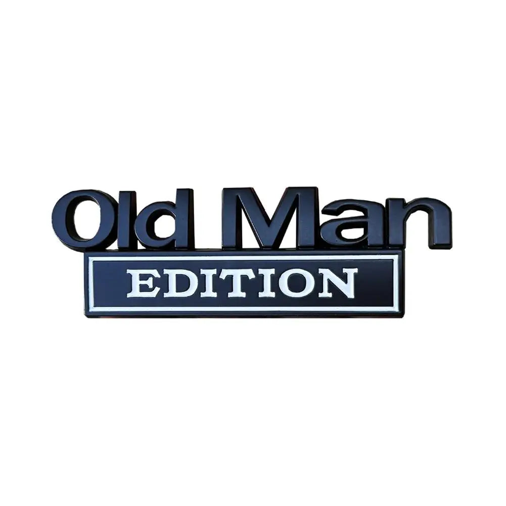 Old Man Edition 3D Chrome Metal Car Emblem Badge Sticker
